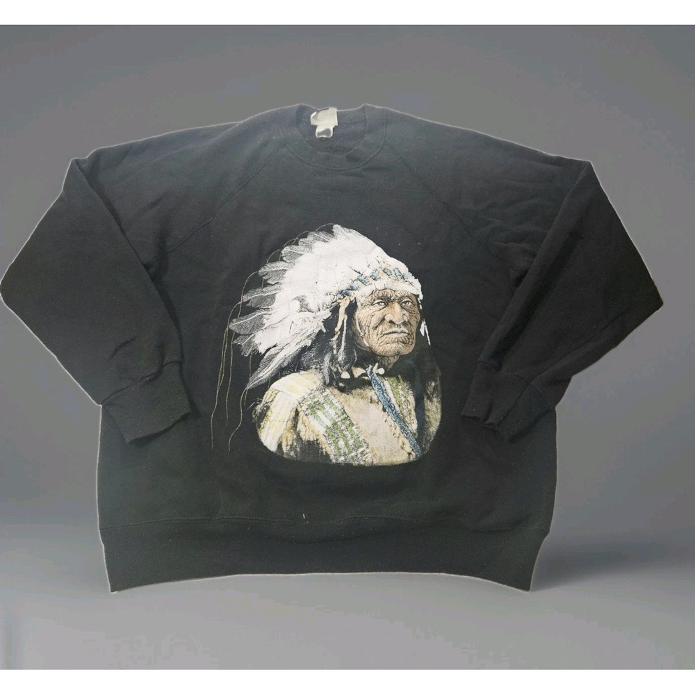 Lee Indian Chief Native American First Nation Sweatshirt Vintage Adult Large